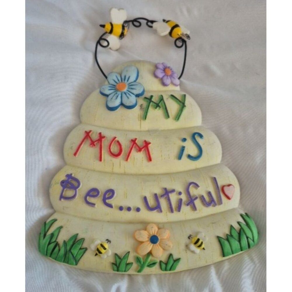 My Mom Is Bee...utiful Hanging Wall Plaque By Russ Berrie Skribbles